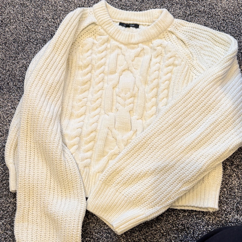 Love Tree Cream Cable Knit Sweater